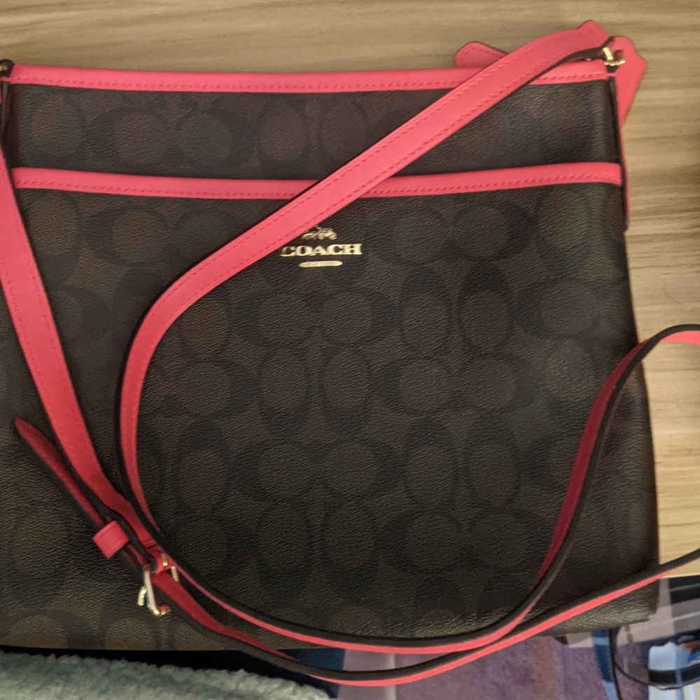 Coach zip file crossbody